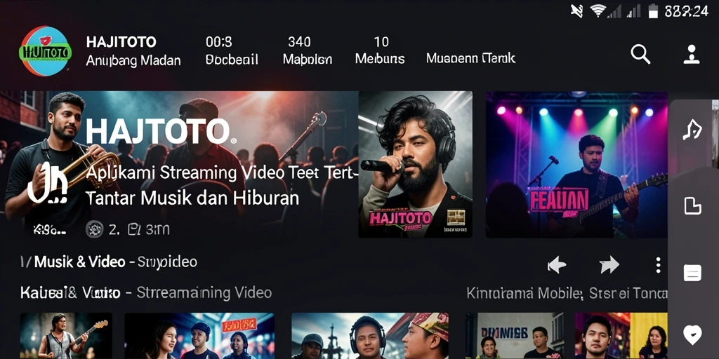 Tampilan antarmuka HAJITOTO dengan berbagai pilihan video streaming.
