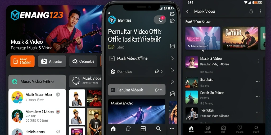 Tampilan antarmuka pemutar video offline MENANG123 yang bersih dan intuitif.