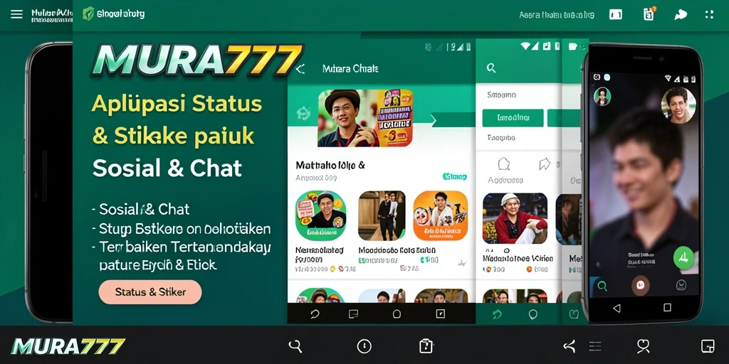 Antarmuka MUARA777 dengan beragam stiker dan status yang menarik.