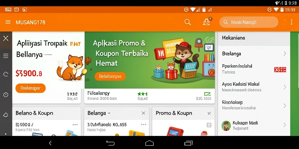 Tampilan antarmuka MUSANG178 dengan berbagai pilihan promo dan kupon.