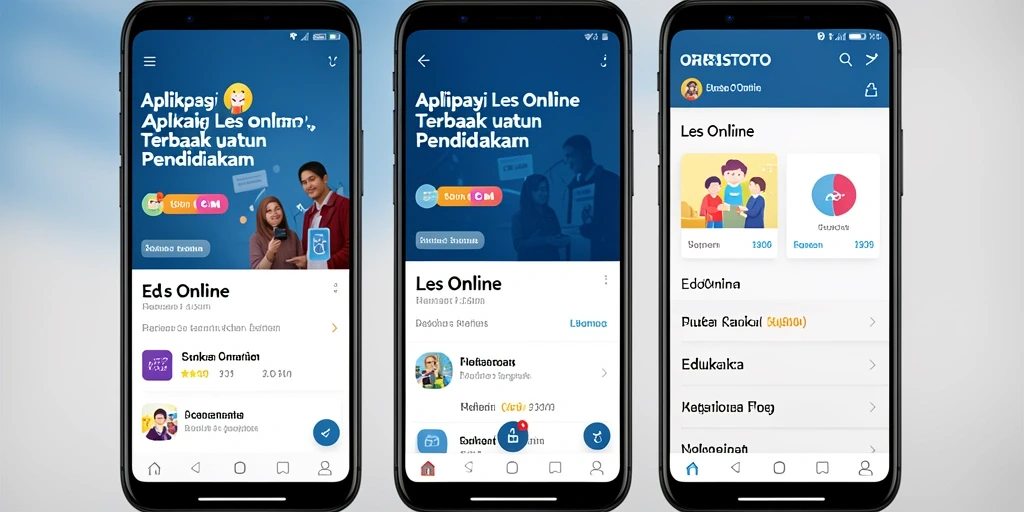 Tampilan antarmuka aplikasi Les Online ORISTOTO yang ramah pengguna.
