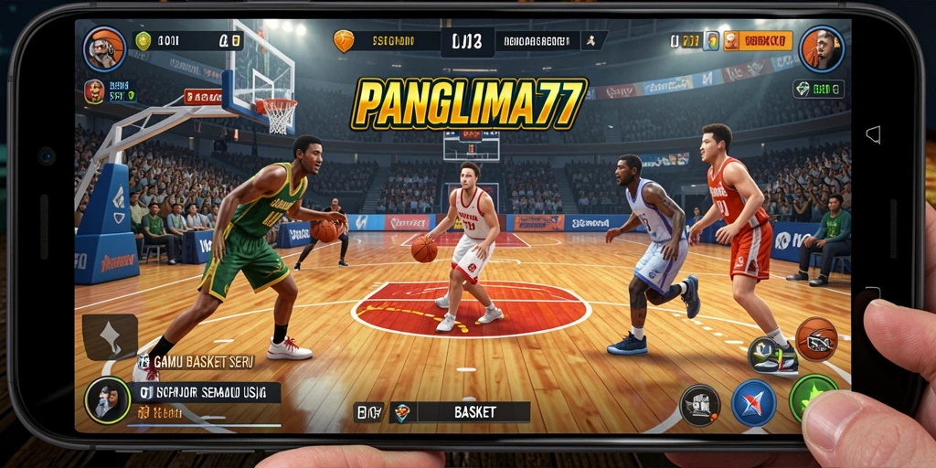 Antarmuka menarik dari game Basket PANGLIMA77 dengan detail grafis yang menawan.
