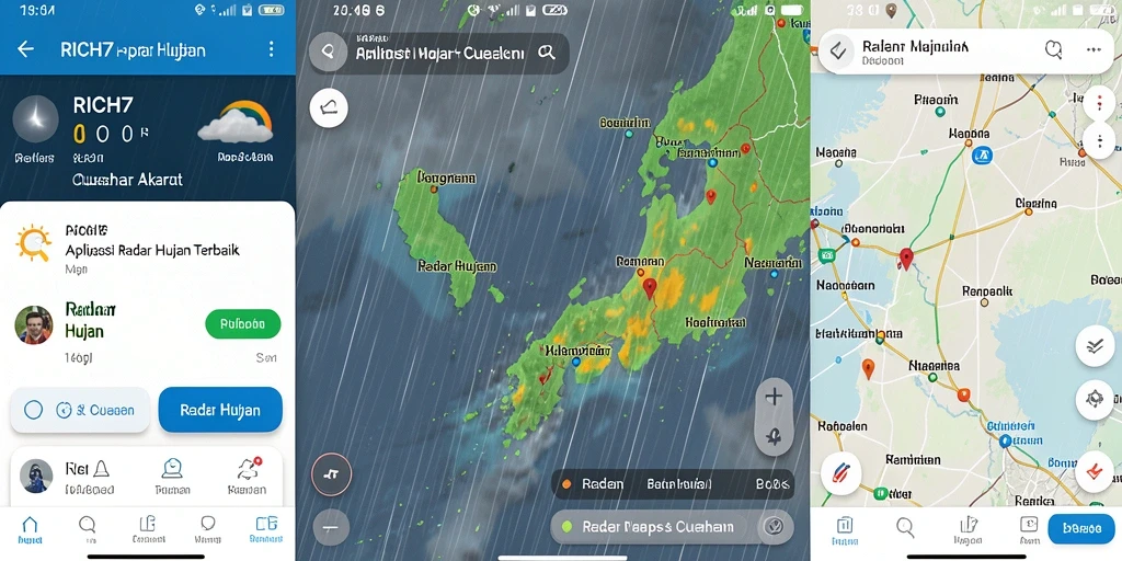 Tampilan antarmuka utama RICH7 dengan fitur Radar Hujan yang interaktif.