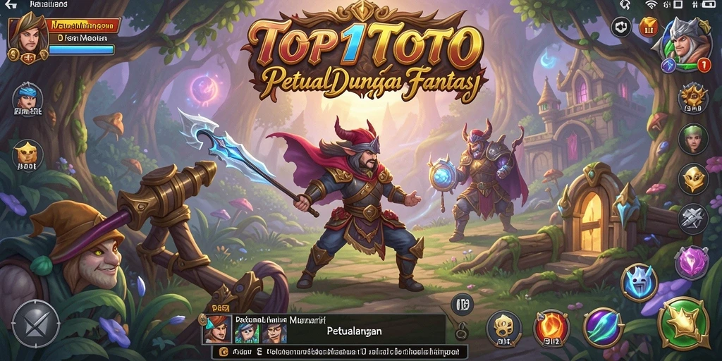 Screenshot menunjukkan karakter utama menjelajahi pemandangan indah dalam TOP1TOTO.